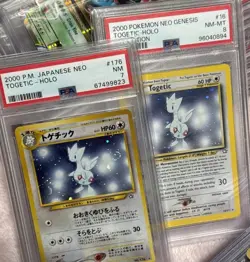 (2) Pokemon Card Japanese Holo Togetic (PSA8 1st Edition holo)🌟 &🌟(PSA7 holo) - Image 1
