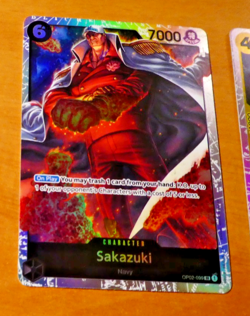 ONE PIECE ENGLISH CARD HOLO GAME CARTE SAKAZUKI OP02-099 SR NM - Image 1