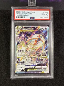 Pokemon Crown Zenith Deoxys VSTAR Full Art #GG46 PSA 10 - Image 1