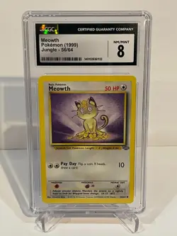 Meowth #56/64 [CGC 8] 1999 Pokemon Jungle English - Image 1