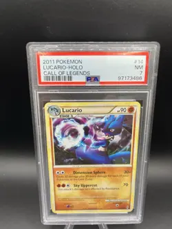 2011 Pokemon Lucario Holo Call Of Legends #14 NM PSA 7 - Image 1