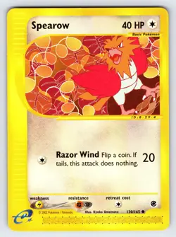 Spearow 130/165 2002 Expedition Pokemon Card TCG WOTC Vintage Nintendo - Lp - Image 1
