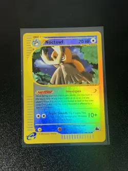 2003 Pokemon Skyridge Noctowl 40/144 Reverse Holo MP - Slight Crease - Image 1