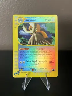 2003 Pokemon Skyridge Noctowl 40/144 Reverse Holo MP - Slight Crease - Image 3