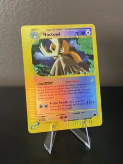 2003 Pokemon Skyridge Noctowl 40/144 Reverse Holo MP - Slight Crease - Image 4