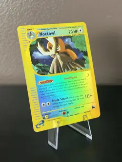 2003 Pokemon Skyridge Noctowl 40/144 Reverse Holo MP - Slight Crease - Image 5