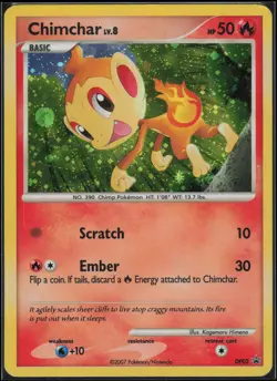 Chimchar DP02 Promo DP Black Star Promos Pokemon w/ 1/2 swirl - Image 1