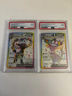 Pokemon Umbreon and Espeon Black Star Promo SVP175 SVP176 Figure Collection PSA9 - Image 1
