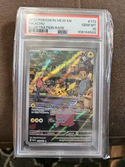 2023 Pokemon Mew EN-151 Pikachu 173/165 Illustration Rare PSA 10 Gem Mint - Image 1