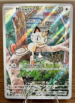 Pokemon TCG Meowth 106/94 Phantasmal Flames Illustration Rare Holo NM - Image 1