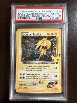 Rocket’s Zapdos 15/132 Pokemon Celebrations PSA 10 GEM MT - Image 1