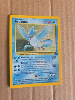 Pokemon TCG Articuno Holo Rare Card Fossil Set 2/62 WOTC 1999 Vintage MP - Image 1