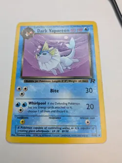 Dark Vaporeon 45/82 Team Rocket Pokemon Card - Image 1