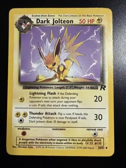 Dark Jolteon 38/82 Uncommon Team Rocket Pokemon Card - Image 1