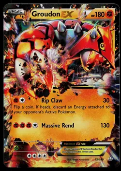 Pokemon Card - Groudon EX Primal Clash 85/160 Holo Rare EX 2015 - Image 1