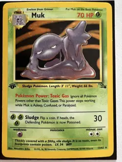 Muk 13/62 1st Edition Fossil Holo Pokemon Card TCG - Image 1
