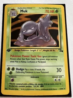 Muk 13/62 1st Edition Fossil Holo Pokemon Card TCG - Image 2