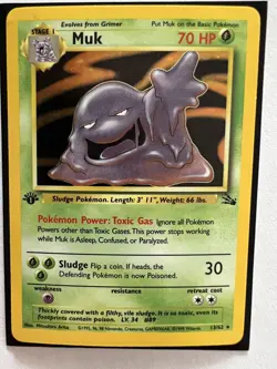 Muk 13/62 1st Edition Fossil Holo Pokemon Card TCG - Image 3