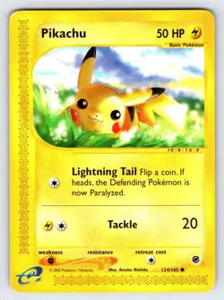 Pikachu 124/165 2002 Expedition Pokemon Card TCG WOTC Vintage Nintendo - Lp - Image 1