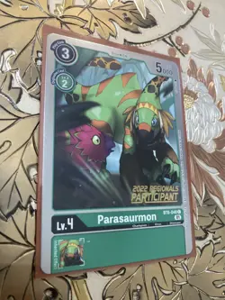 Digimon Card Game Parasaurmon 2022 Regionals Participant Foil BT6-048 - Image 1