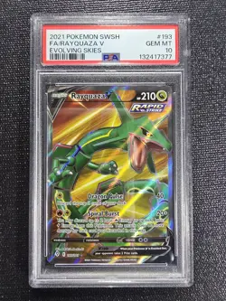2021 Rayquaza V #193 Evolving Skies PSA 10 Pokemon Card - Image 1