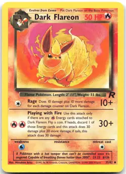 Dark Flareon 35/82 Uncommon Team Rocket Pokemon Unlimited Lightly Played - Image 1