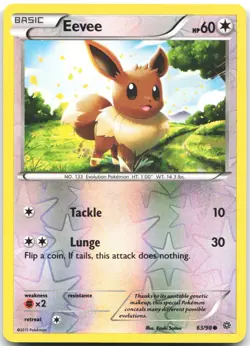 Eevee 63/98 Common Ancient Origins Pokemon Reverse Holo Near Mint - Image 1
