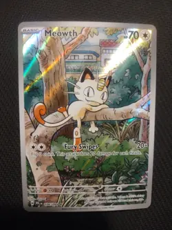 Pokemon Meowth 106/094 – Phantasmal Flames – English IR (Illustration Rare) - Image 1