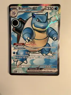 Pokemon TCG Blastoise EX 184/165 Scarlet & Violet Full Art Holo Ultra Rare - Image 1