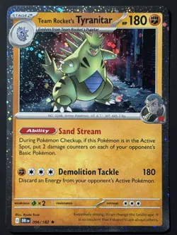 Team Rockets Tyranitar 096/182 Cosmos Holo, Double Swirl 🌀 NM Pokemon TCG DRI - Image 5