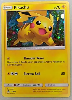 Pikachu SM76 Black Star Promo Cosmos Holo Bleed LP Pokemon TCG - Image 1