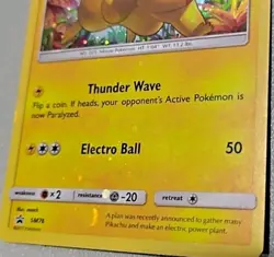 Pikachu SM76 Black Star Promo Cosmos Holo Bleed LP Pokemon TCG - Image 3