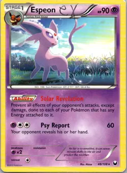 Pokemon TCG Espeon 48/108 Dark Explorers D - Image 1