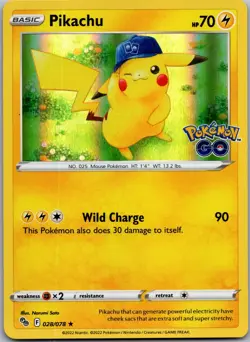 Pikachu (28) Holo Rare Pokemon GO 028/078 NM - Image 1