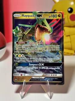 Pokemon Rayquaza GX Ultra Rare Full Art Sm-Celestial Storm Holo 109/168 - Image 1