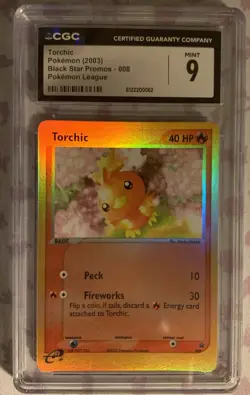 Torchic 2003 Black Star Promos 008 Reverse Holo Pokemon League CGC 9 - Image 1