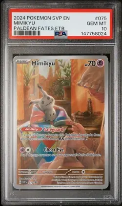 MIMIKYU 075 Pokemon SVP Paldean Fates ETB Black Star Promo PSA 10 GEM - Image 1