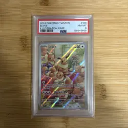 2024 POKEMON TWM EN-TWILIGHT MASQUERADE ILLUSTRATION RARE #188 EEVEE PSA 8 - Image 1