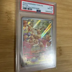 2024 POKEMON TWM EN-TWILIGHT MASQUERADE ILLUSTRATION RARE #188 EEVEE PSA 8 - Image 3