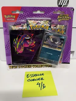 Pokemon Ascended Heroes Tech Sticker Collection - Gastly - With 3 Booster Packs - Image 1