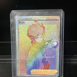 Pokemon Bede Secret Rare Holo 207/202 Sword & Shield Trainer-Supporter - Image 1