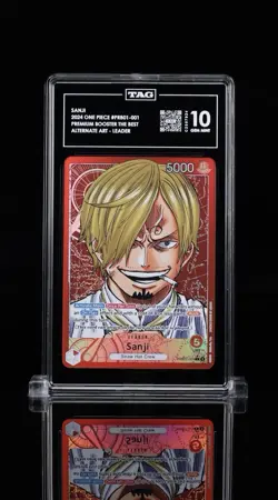 Graded One Piece TCG Sanji PRB01-001 Alternate Art Leader, TAG 10 - Image 3