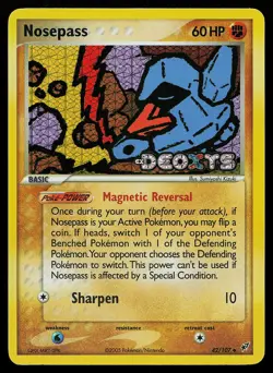 Pokemon Card - Nosepass Deoxys 42/107 Reverse Holo Stamped - Image 1