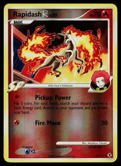 Pokemon Card - Rapidash E4 Rising Rivals 47/111 Reverse Holo Uncommon - Image 1