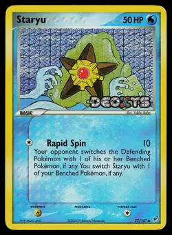 Pokemon Card - Staryu Deoxys 77/107 Reverse Holo Stamped - Image 1