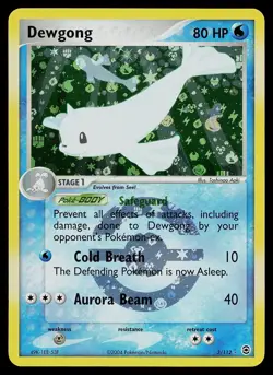 Pokemon Card - Dewgong FireRed & LeafGreen 3/112 Holo Reverse Holo Rare - Image 1