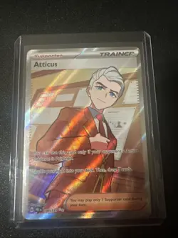 Atticus 134/131 Prismatic Evolutions Full Art Trainer Holo Pokemon TCG Card NM - Image 1