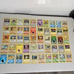 Vintage Pokemon Card Lot Base Set Jungle Fossil Neo 50 Cards Good Condition - Image 1