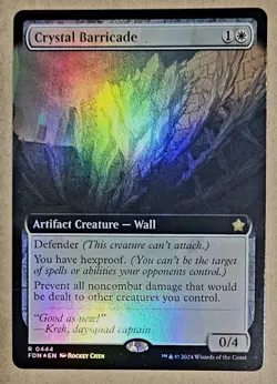 Mtg Crystal Barricade (Extended Art) Foundations Foil - Image 1