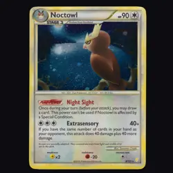 Noctowl 8/123 HeartGold & SoulSilver Holo Rare SWIRL Pokemon TCG LP - Image 1